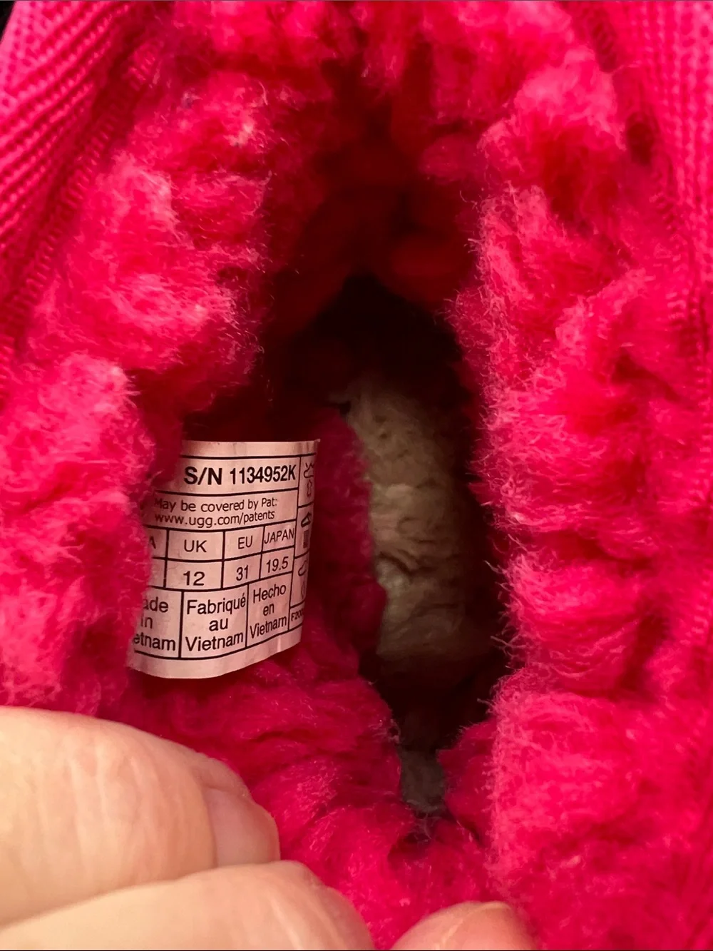 UGG Kids Hot Pink Logo Shearling Boots